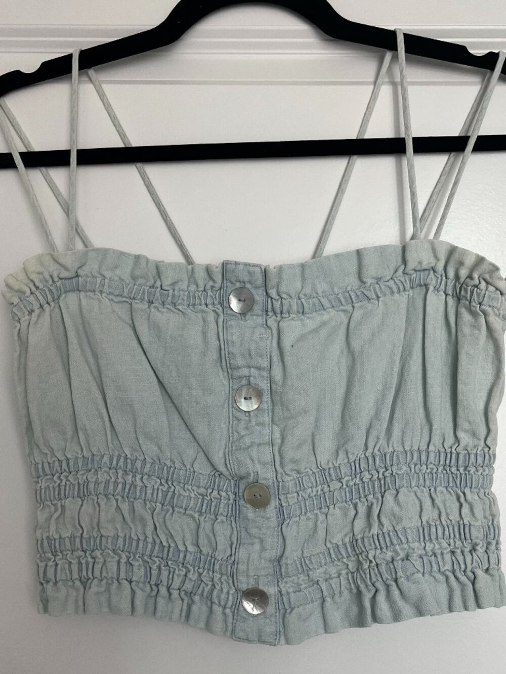 Zara Linen Blend Cropped Tank